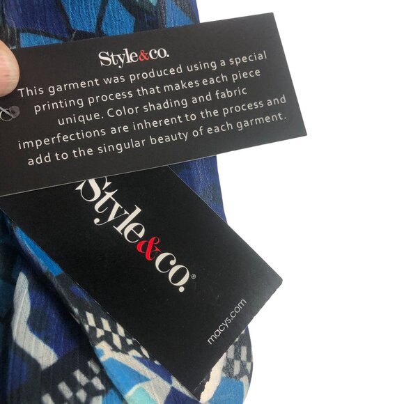 New Style Co Sleeveless Maxi Dress Sz Medium Blue Mandala Print Studded Detail - Picture 9 of 12